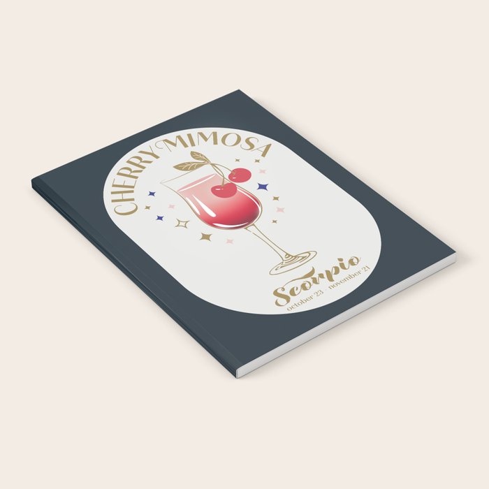 Cherry Mimosa Cocktail Zodiac Sign Notebook Gallery Image 2