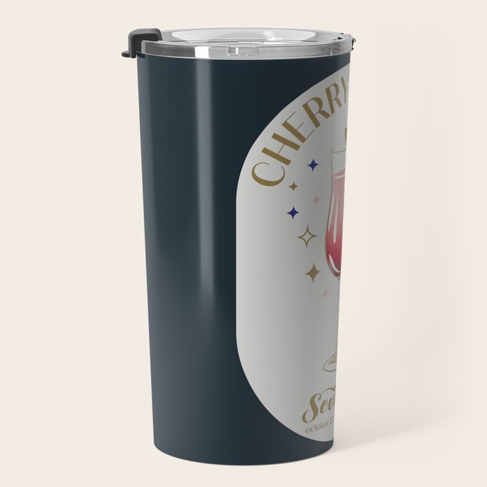 Cherry Mimosa Cocktail Zodiac Sign Travel Mug Gallery Image 3