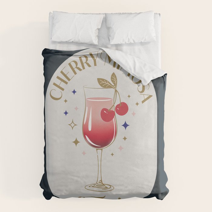 Cherry Mimosa Cocktail Zodiac Sign Duvet Cover Gallery Image 1