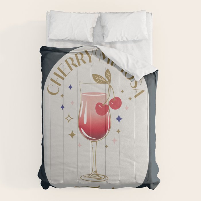 Cherry Mimosa Cocktail Zodiac Sign Comforter Gallery Image 1