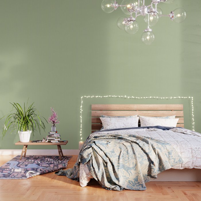 Minimal Line Curvature XXII Pastel Green Mid Century Modern Arch Abstract Wallpaper Gallery Image 1