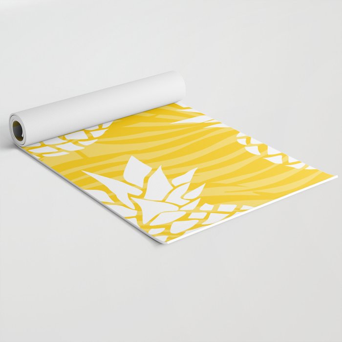 Bright Yellow, Summer, Pineapple Art Yoga Mat Gallery Image 2