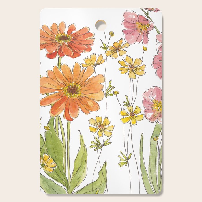 Summertime Flowers Cutting Board Gallery Image 1