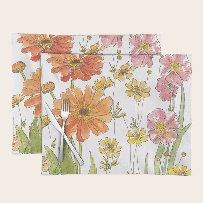 Summertime Flowers Placemat Gallery Image 1