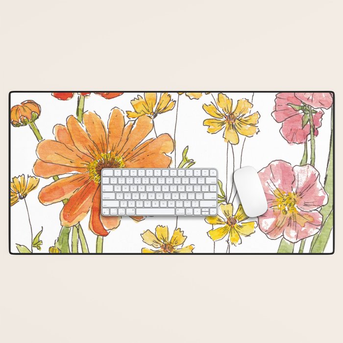 Summertime Flowers Desk Mat Gallery Image 1