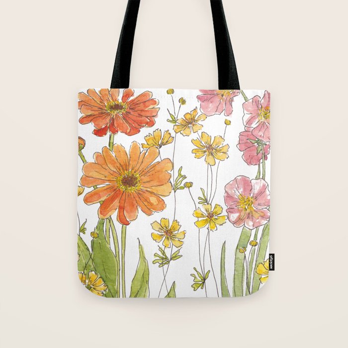 Summertime Flowers Tote Bag Gallery Image 1