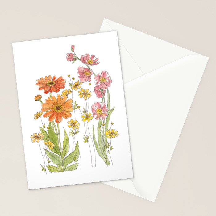 Summertime Flowers Stationery Card Gallery Image 2