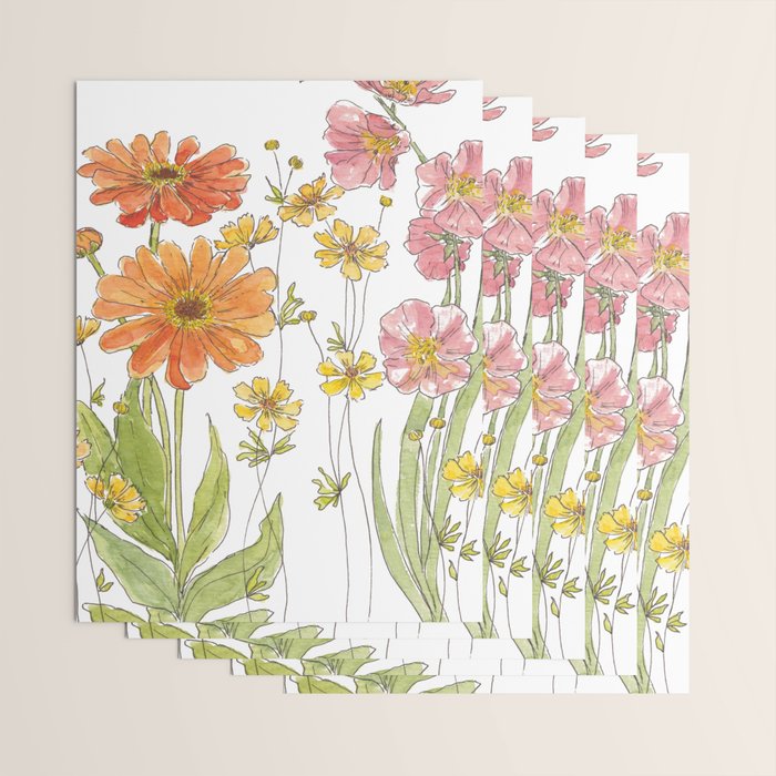 Summertime Flowers Wrapping Paper Gallery Image 3
