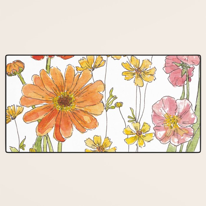 Summertime Flowers Desk Mat Gallery Image 3