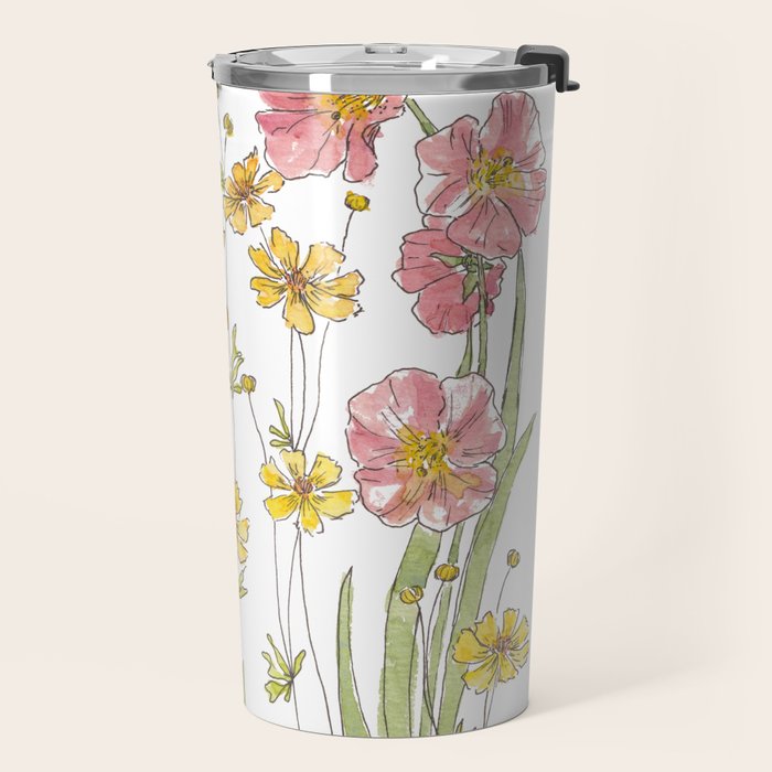 Summertime Flowers Travel Mug Gallery Image 2