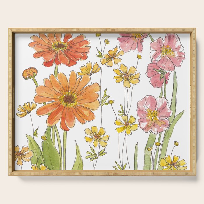 Summertime Flowers Serving Tray Gallery Image 1