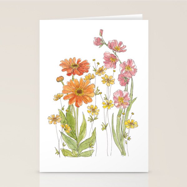 Summertime Flowers Stationery Card Gallery Image 1