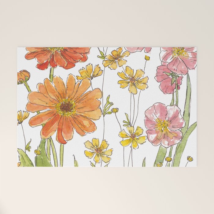 Summertime Flowers Welcome Mat Gallery Image 1