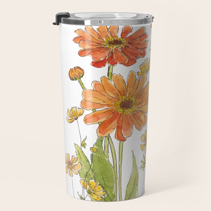 Summertime Flowers Travel Mug Gallery Image 3