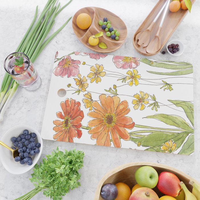 Summertime Flowers Cutting Board Gallery Image 2