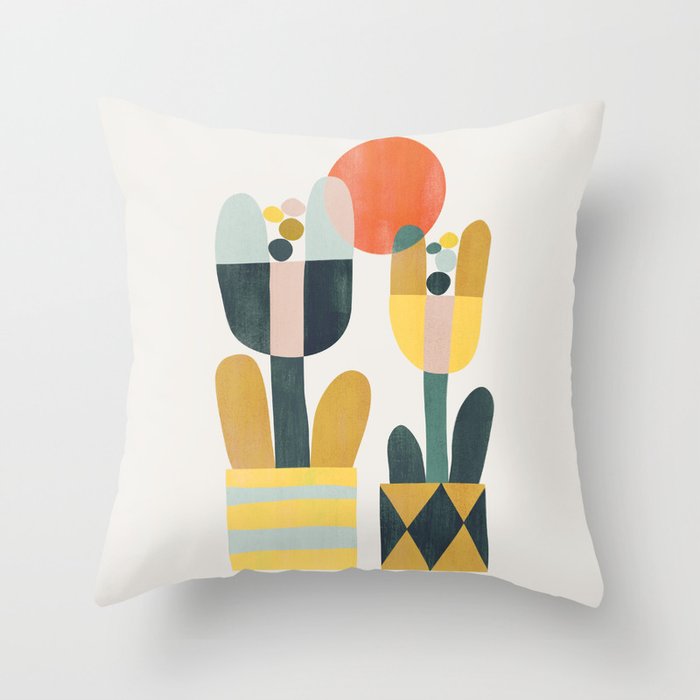 Two flowers Throw Pillow Gallery Image 6