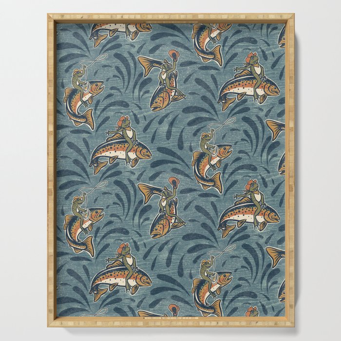 Rodeo Frogs - Blue Serving Tray Gallery Image 1