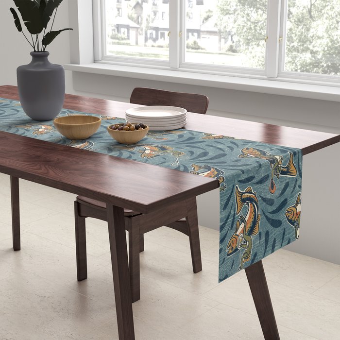 Rodeo Frogs - Blue Table Runner Gallery Image 2