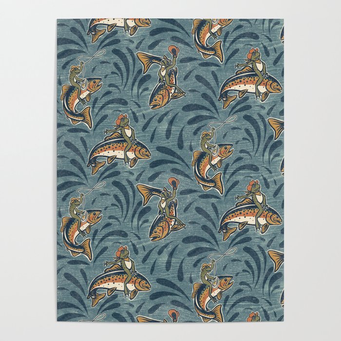 Rodeo Frogs - Blue Poster Gallery Image 1
