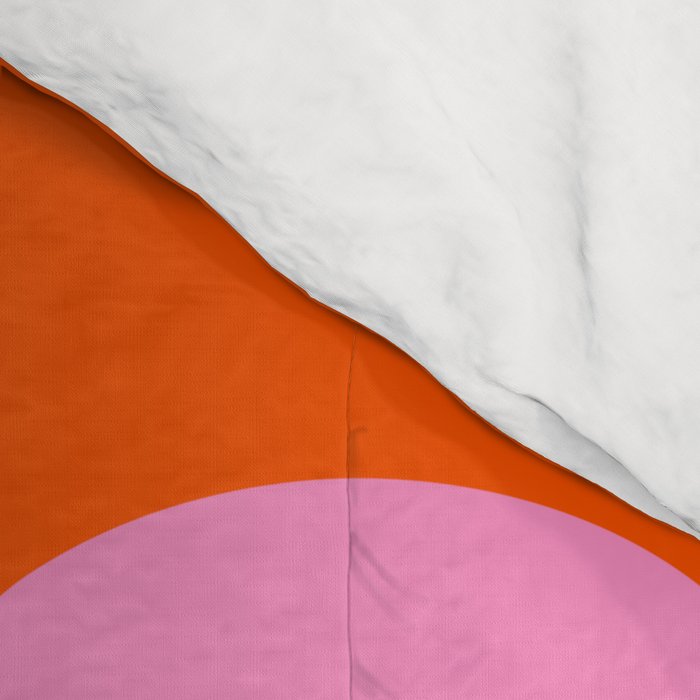 La Fleur | 01 - Retro Floral Print Orange And Pink Aesthetic Preppy Modern Abstract Flower Comforter Gallery Image 4