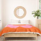 La Fleur | 01 - Retro Floral Print Orange And Pink Aesthetic Preppy Modern Abstract Flower Duvet Cover Gallery Image 3