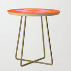 La Fleur | 01 - Retro Floral Print Orange And Pink Aesthetic Preppy Modern Abstract Flower Side Table Gallery Image 1