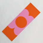 La Fleur | 01 - Retro Floral Print Orange And Pink Aesthetic Preppy Modern Abstract Flower Yoga Mat Gallery Image 1
