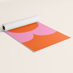 La Fleur | 01 - Retro Floral Print Orange And Pink Aesthetic Preppy Modern Abstract Flower Yoga Mat Gallery Image 2