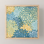 Modern Floral Prints, Teal and Yellow Mini Art Print Gallery Image 1