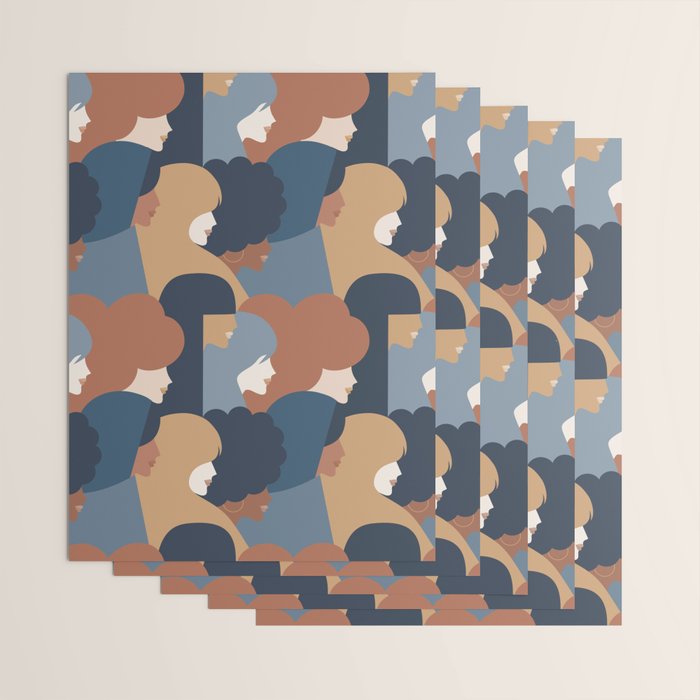 Girl Power portrait - we persist - Earthy #girlpower Wrapping Paper Gallery Image 3
