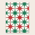 Festive Mid-Century Stars & Sparkles in Green, Red & White Notebook Gallery Image 4