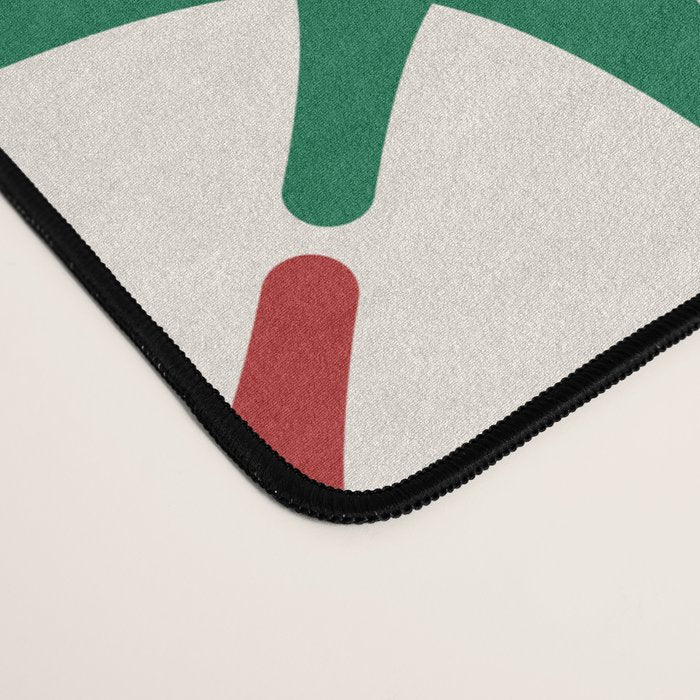 Festive Mid-Century Stars & Sparkles in Green, Red & White Desk Mat Gallery Image 4