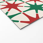 Festive Mid-Century Stars & Sparkles in Green, Red & White Welcome Mat Gallery Image 2
