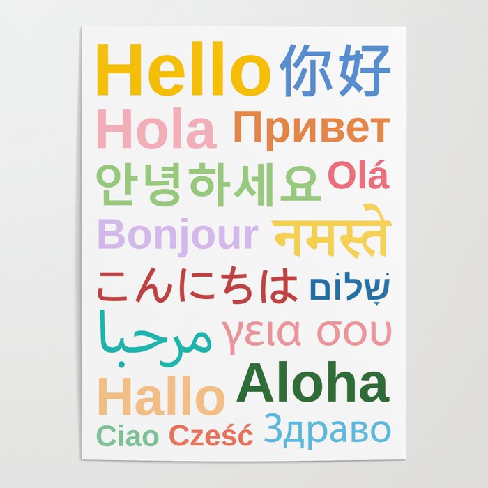 Hello In Different Languages Poster