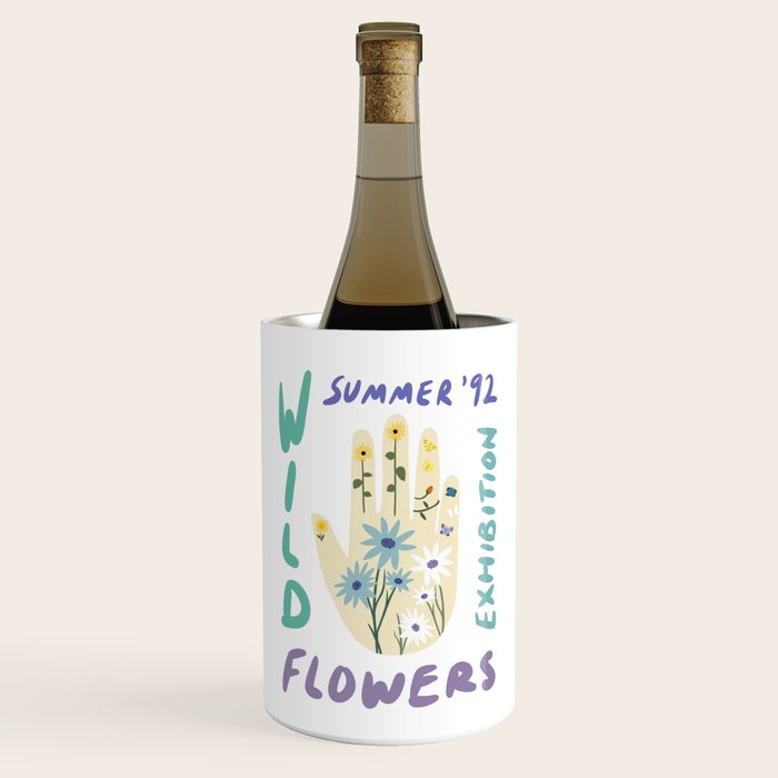 90s Wild Flowers Exhibition Poster Wine Chiller Gallery Image 1