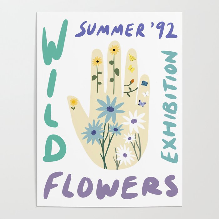 90s Wild Flowers Exhibition Poster Poster Gallery Image 1