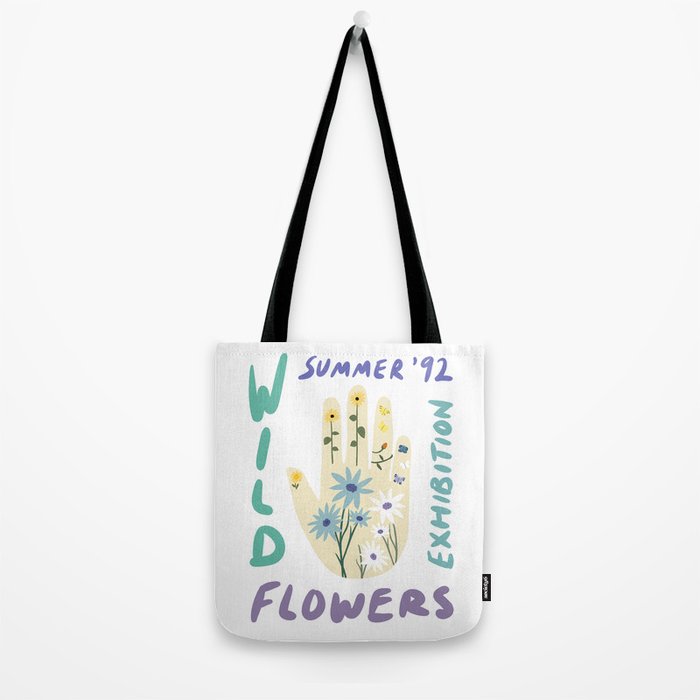 90s Wild Flowers Exhibition Poster Tote Bag Gallery Image 2