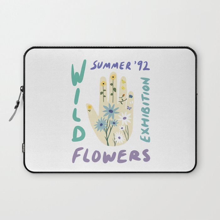 90s Wild Flowers Exhibition Poster Laptop Sleeve Gallery Image 1