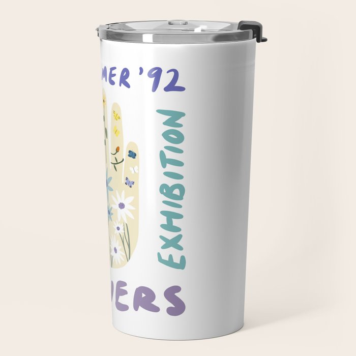 90s Wild Flowers Exhibition Poster Travel Mug Gallery Image 2