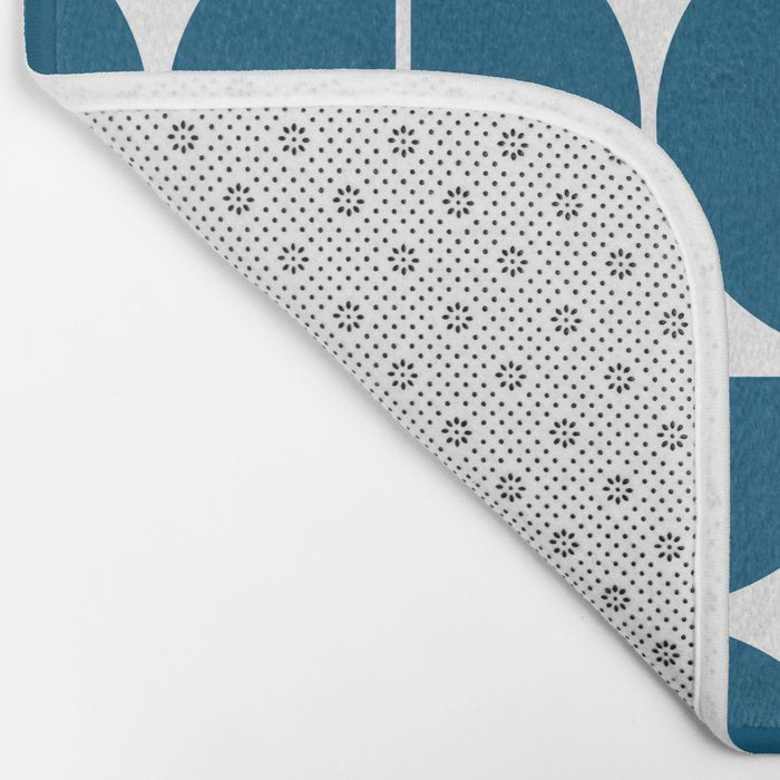 Mid Century Modern Geometric 04 Blue Bath Mat Gallery Image 2