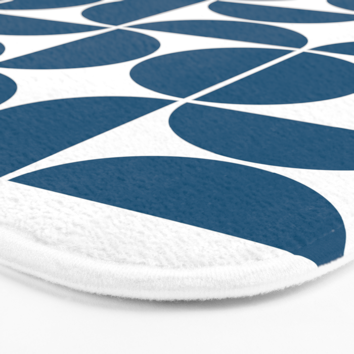 Mid Century Modern Geometric 04 Blue Bath Mat Gallery Image 3