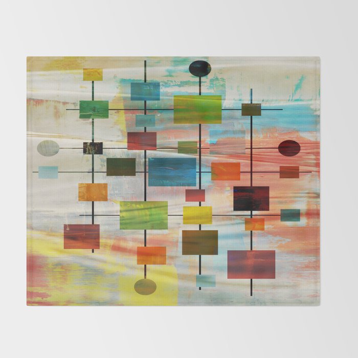 Mid-Century Modern Art 1.3 -  Graffiti Style Throw Blanket Gallery Image 2