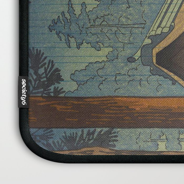 Asano Takeji Japanese Woodblock Print Vintage Mid Century Art Shinto Shrine Forest Laptop Sleeve Gallery Image 3