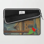 Asano Takeji Japanese Woodblock Print Vintage Mid Century Art Shinto Shrine Forest Laptop Sleeve Gallery Image 2