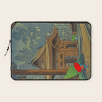 Asano Takeji Japanese Woodblock Print Vintage Mid Century Art Shinto Shrine Forest Laptop Sleeve Gallery Image 1