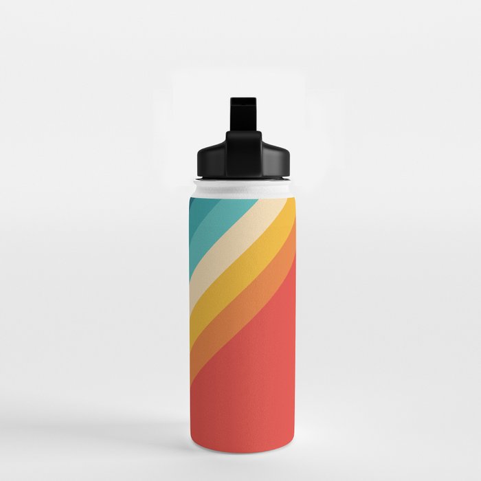 Classic 70s Vintage Style Retro Summer Vibes Stripes - Feruda Water Bottle Gallery Image 2