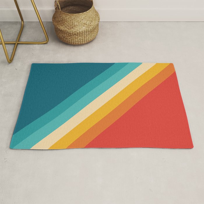 Classic 70s Vintage Style Retro Summer Vibes Stripes - Feruda Rug Gallery Image 1