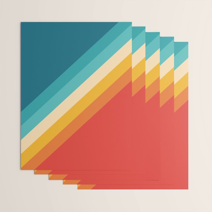 Classic 70s Vintage Style Retro Summer Vibes Stripes - Feruda Wrapping Paper Gallery Image 3