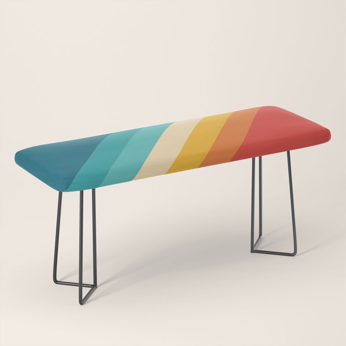 Classic 70s Vintage Style Retro Summer Vibes Stripes - Feruda Bench Gallery Image 1
