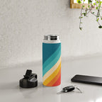Classic 70s Vintage Style Retro Summer Vibes Stripes - Feruda Water Bottle Gallery Image 4